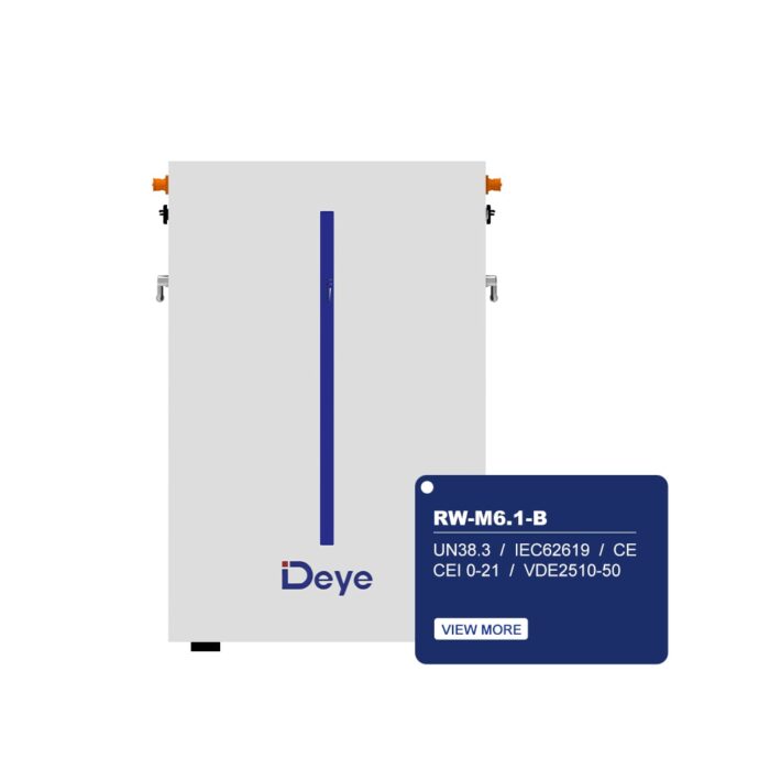 Deye ESS Battery Low Voltage Series (LV) RW-M6.1-B 120Ah 51.2V 6.14 kWh LiFePO4 Battery Designed For Residential/Commercial Solar Energy Storage Solutions